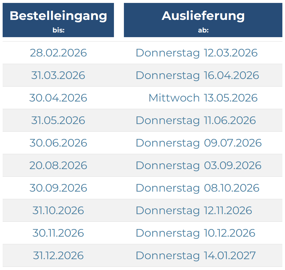 Liefertermine 2026